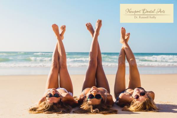 Couple enjoying Newport Beach with bright smiles after Zoom! teeth whitening