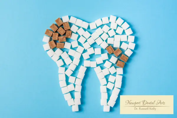 Graphic showing the enamel-eroding effects of sugar and acid from holiday drinks for patients at Newport Dental Arts in Newport Beach