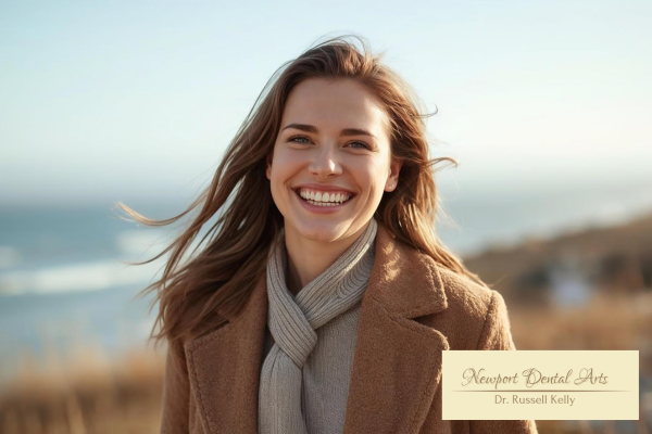Newport Beach adult smiling confidently after prioritizing dental health at Newport Dental Arts