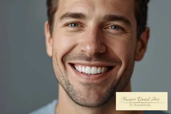 Natural smile after Invisalign clear aligner treatment in Newport Beach