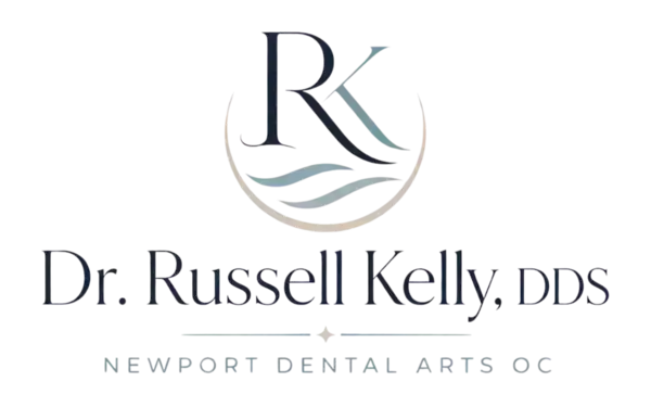 Logo of Newport Dental Arts with "Dr. Russell Kelly, D.D.S." located in Newport Beach, CA.